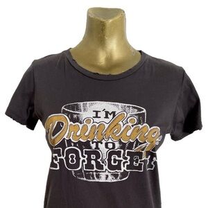 BANDIT Brand I’M DRINKING TO FORGET Festival Distressed WESTERN Tee SHIRT Medium